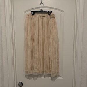 NWT H&M Cream & Gold Dot Maxi Skirt